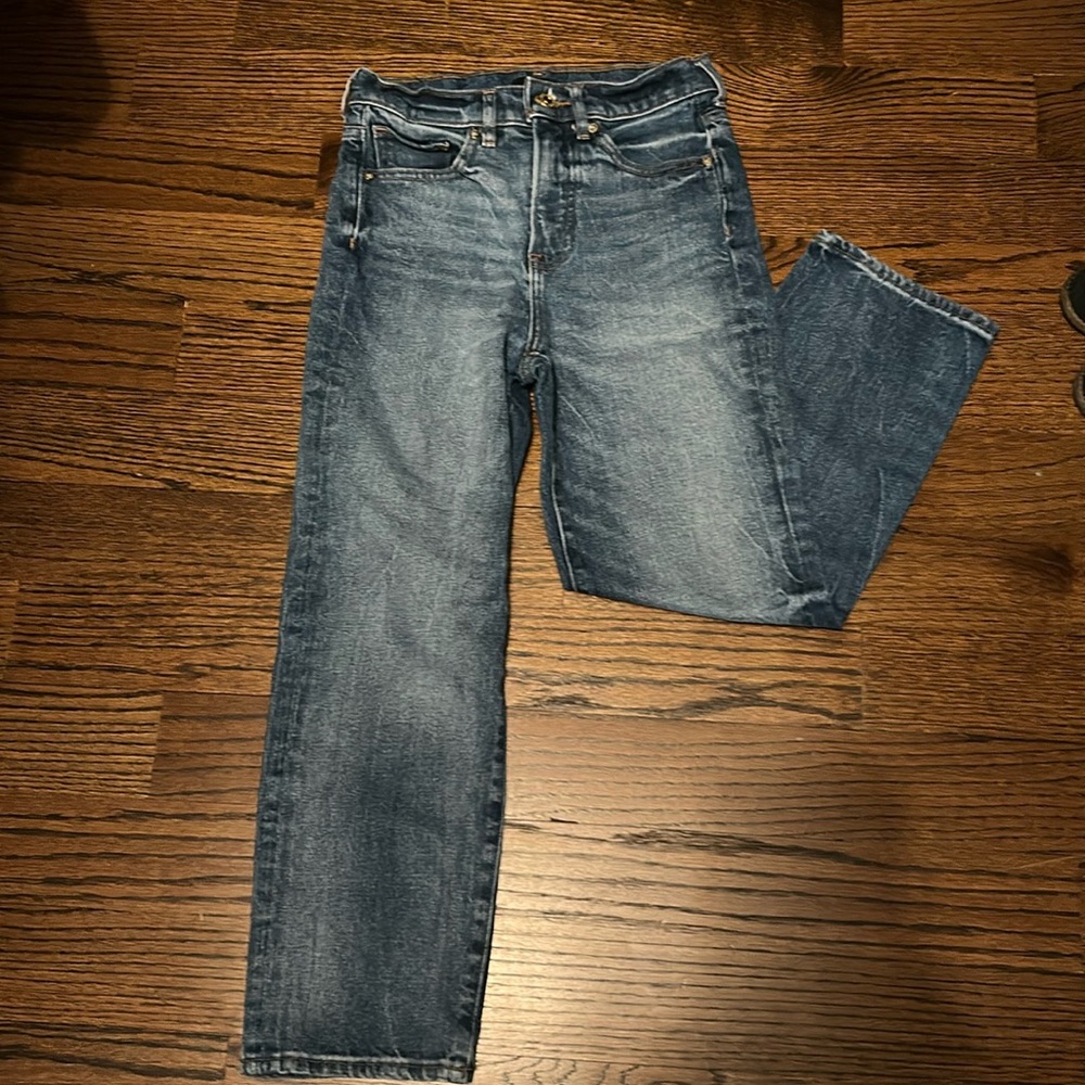 Express Blue Straight Leg Jeans with Classic Stitching